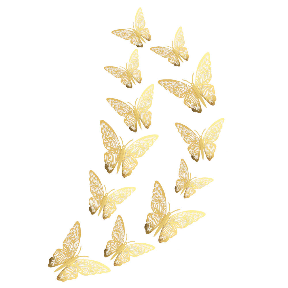 Butterfly 3D Wall Decor Living Room Wall Decoration Hollow Stickers Festival Layout Cartoon Creative Stickers