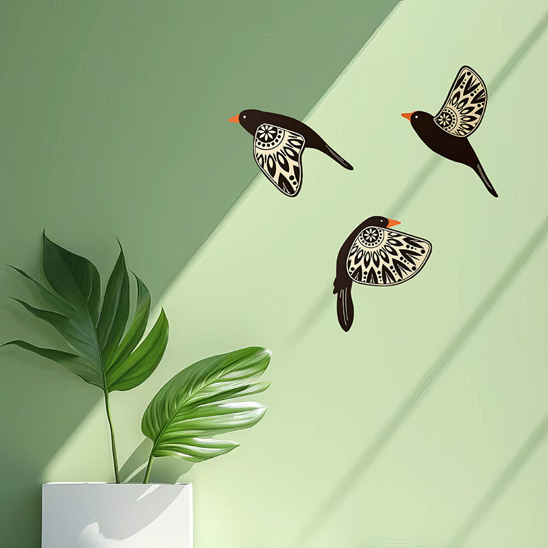 Wooden Bird Wall Hanging Crafts Suit Simple Homestay Bedroom Home Decoration