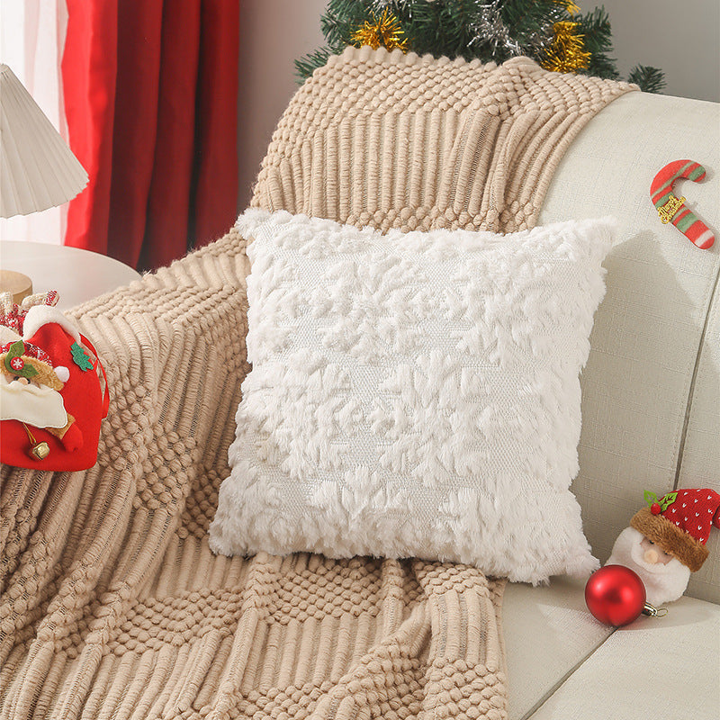 Christmas Pillow Quilted Cross-border Nordic Simple Home Sofa Cushion Cover PV Plush Pillow Cover