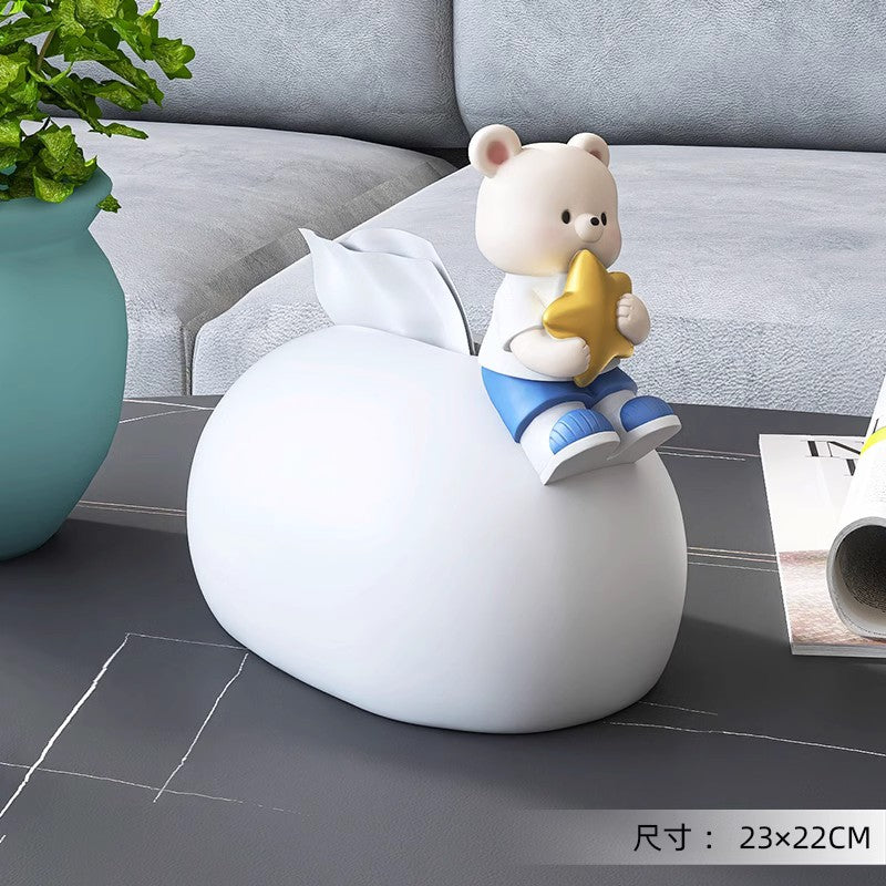 Cream Style Ins Cute Tissue Box Home Living Room Coffee Table Paper Box Desktop Creative Storage Napkin Box