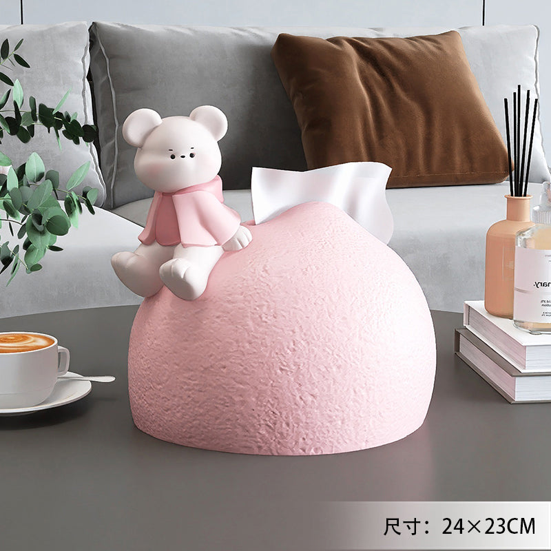 Cream Style Ins Cute Tissue Box Home Living Room Coffee Table Paper Box Desktop Creative Storage Napkin Box