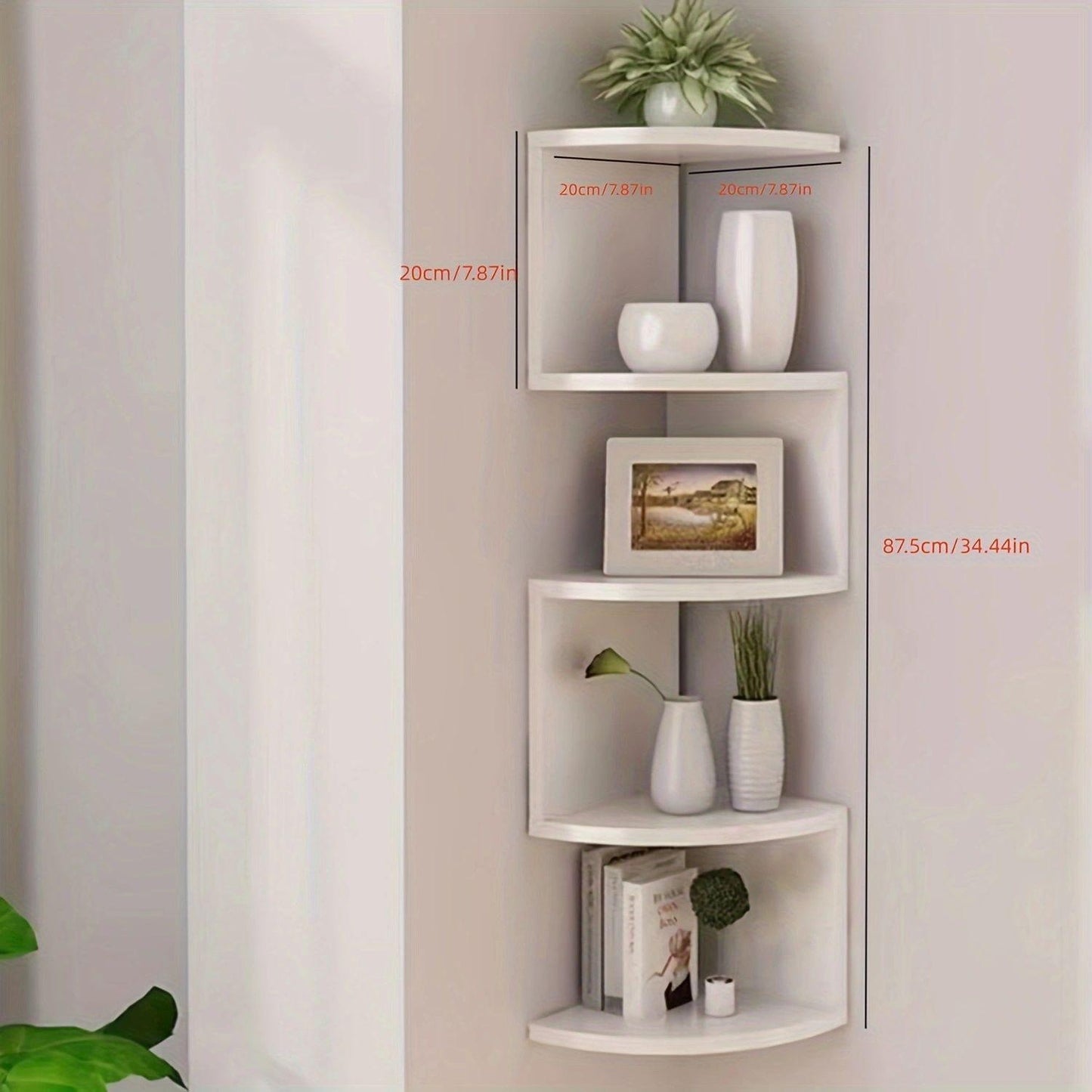 Storage Rack Creative Home Wall Corner Triangle Storage Rack Wall Hanging 5-layer Semicircle Partition Wall Corner Bookshelf