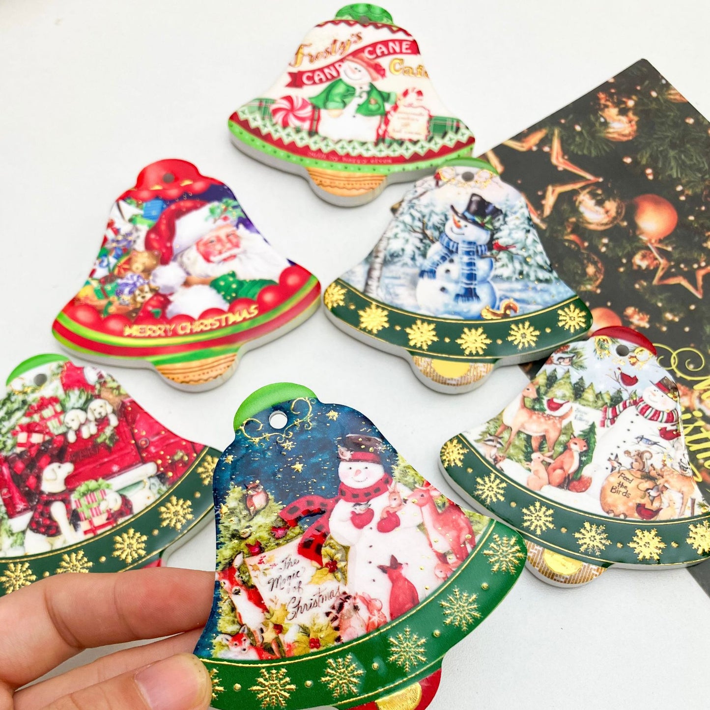 Christmas Ceramic Refrigerator Magnets Gilding Craft Three-dimensional Texture Personalized Creative Refrigerator Magnets Nativity Nostalgic