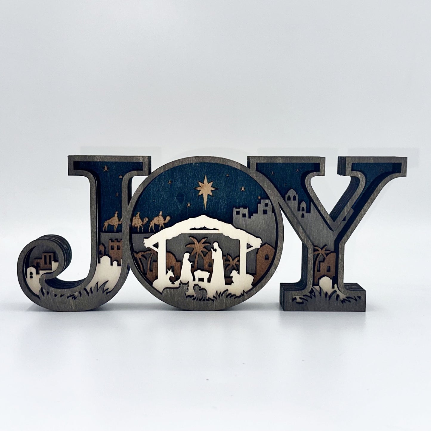 Christmas Creative Design JOY Letter Decoration Wooden Home Office Decoration Crafts