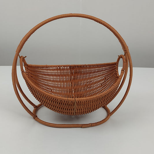 Cradle Creative Fruit Basket Storage Dried Fruit Plate Imitation Rattan Woven Basket Household Snack Plate Candy Afternoon Tea Tray Basket