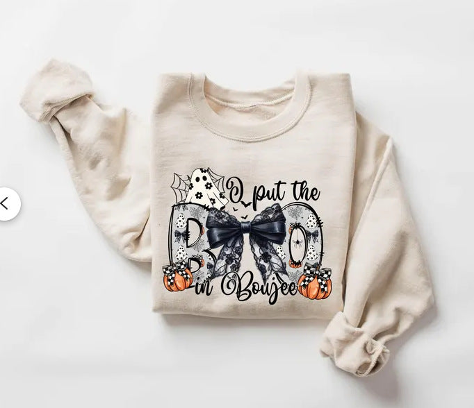 Halloween Personality Printed Fashion Sweatshirt Loose Size Women