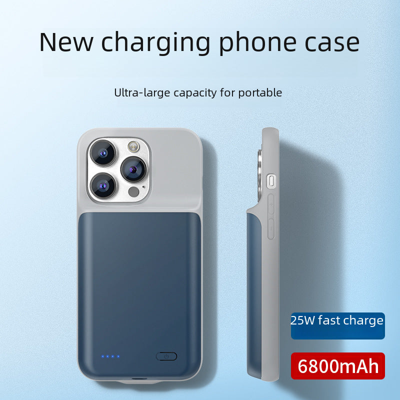 IPhone Charge Case Suitable For Apple 16 Back Clip Battery Wireless Charging Treasure Large Capacity Portable Soft Side Mobile Phone Case Mobile Powerbank