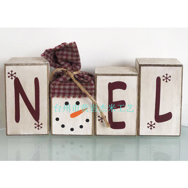 Wooden Crafts Wooden Christmas Letter Combination Decorative Ornaments