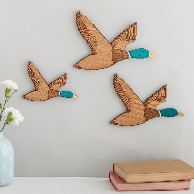 Flying Ducks retro Flying Duck Wall Hanging Wooden Duck Decorative Wall Decoration Pendant Wooden Crafts