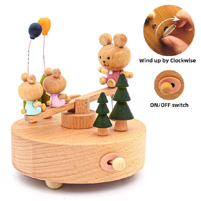 Sky City Log Music Box Carousel Music Box Creative Children's Birthday Gift