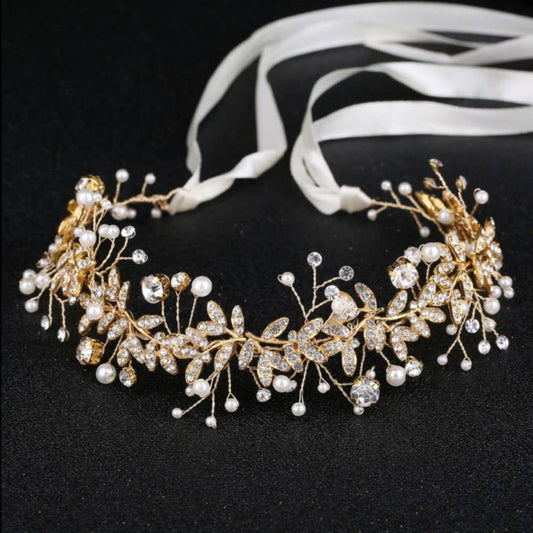 Pearls Rhinestone Hairpiece for Bride and Bridesmaid Wedding Accessory Vintage Boho - DigiVirt