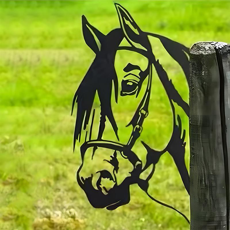 Peeping Cattle And Donkey Animals Outdoor Courtyard Garden Farm Ornaments Plug-in Metal Iron Decorations - DigiVirt