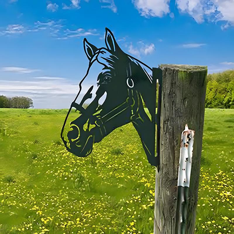 Peeping Cattle And Donkey Animals Outdoor Courtyard Garden Farm Ornaments Plug-in Metal Iron Decorations - DigiVirt