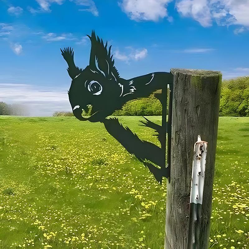 Peeping Cattle And Donkey Animals Outdoor Courtyard Garden Farm Ornaments Plug-in Metal Iron Decorations - DigiVirt