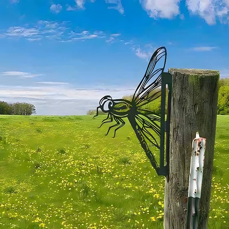 Peeping Cattle And Donkey Animals Outdoor Courtyard Garden Farm Ornaments Plug-in Metal Iron Decorations - DigiVirt