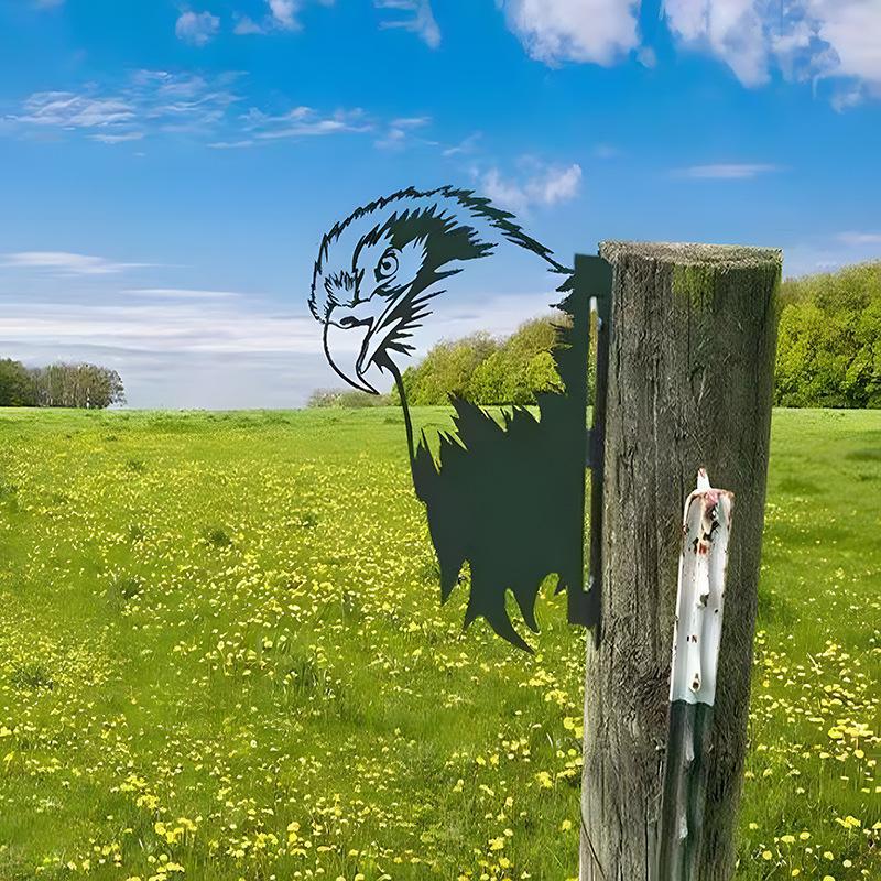 Peeping Cattle And Donkey Animals Outdoor Courtyard Garden Farm Ornaments Plug-in Metal Iron Decorations - DigiVirt