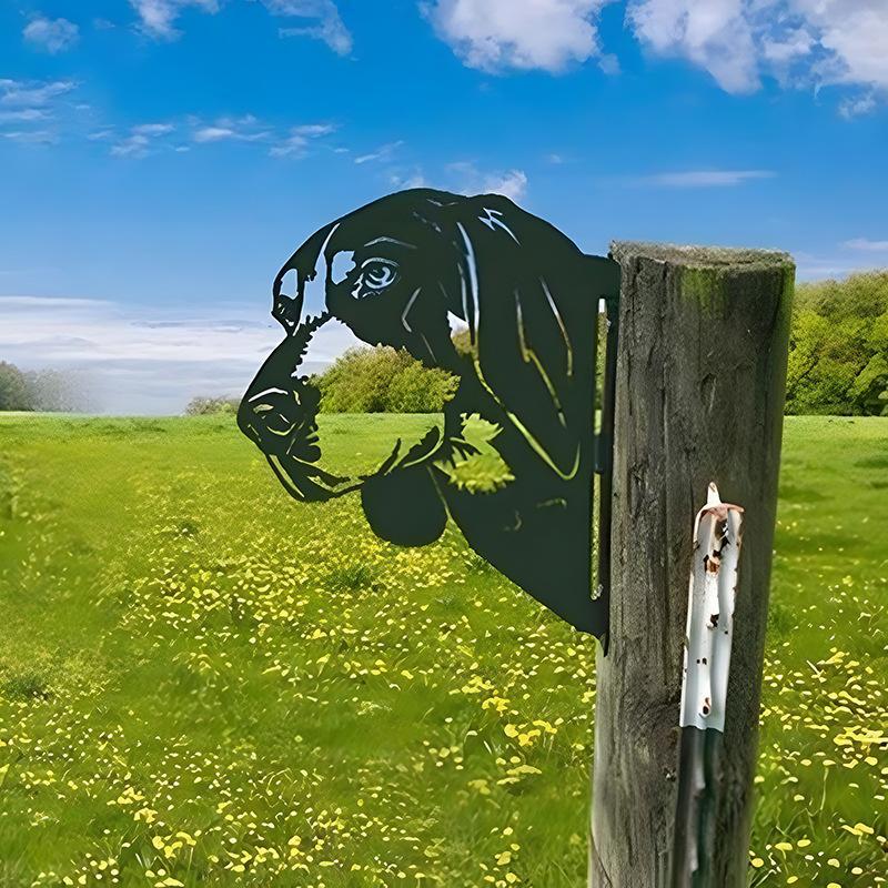 Peeping Cattle And Donkey Animals Outdoor Courtyard Garden Farm Ornaments Plug-in Metal Iron Decorations - DigiVirt