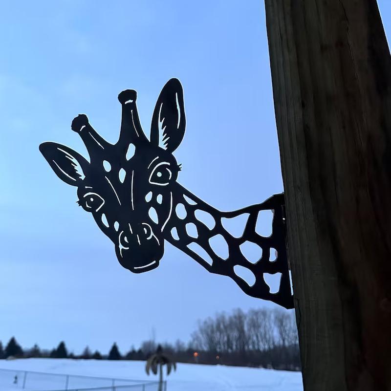 Peeping Cattle And Donkey Animals Outdoor Courtyard Garden Farm Ornaments Plug-in Metal Iron Decorations - DigiVirt