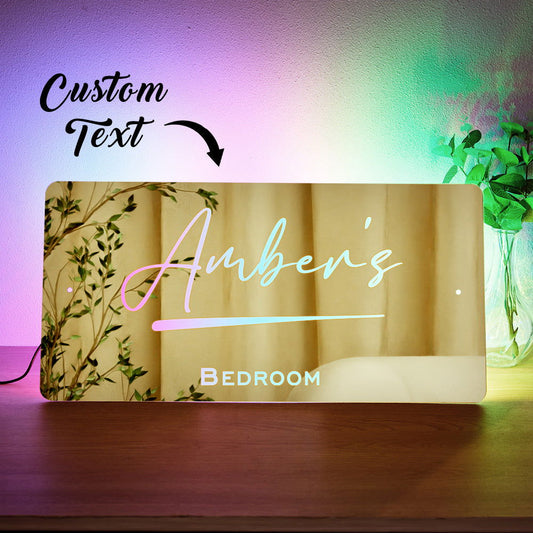 Personalised Name Mirror Light Up Mirror Home Decoration New House Warming Gifts - DigiVirt