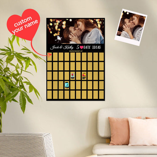 Personalised Scratch off Bucket list Custom Scratch off Poster Wedding Gift for Couple - DigiVirt