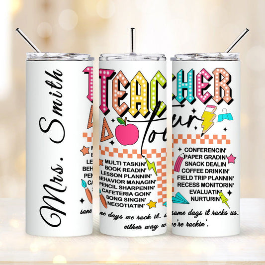 Personalized 20oz Skinny Tumbler with Straw Back to School Appreciation Gift for Teacher - DigiVirt