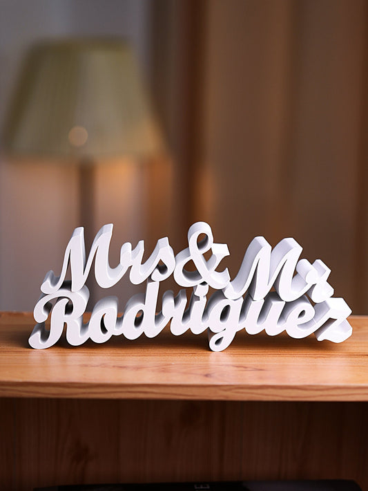 Personalized 3D Print Last Name Sign Custom Wedding Family Name Sign Wedding Tabletop Centerpieces for Wedding and Home - DigiVirt