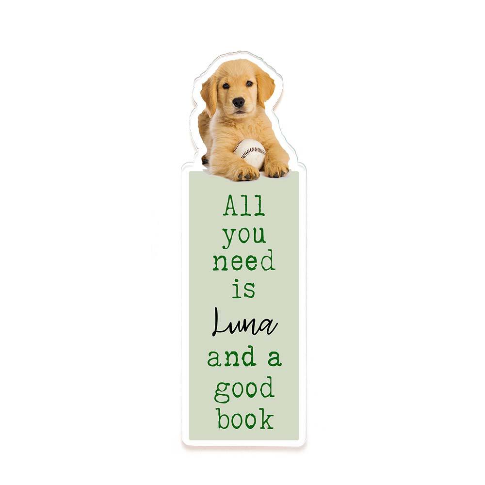 Personalized Acrylic Bookmark with Pet Photo Name Gift for Cat Dog Owner Book Lovers - DigiVirt