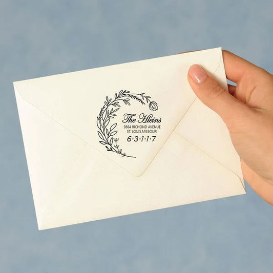 Personalized Address Stamp Self Inking Stamp 5 Colors for Wedding - DigiVirt