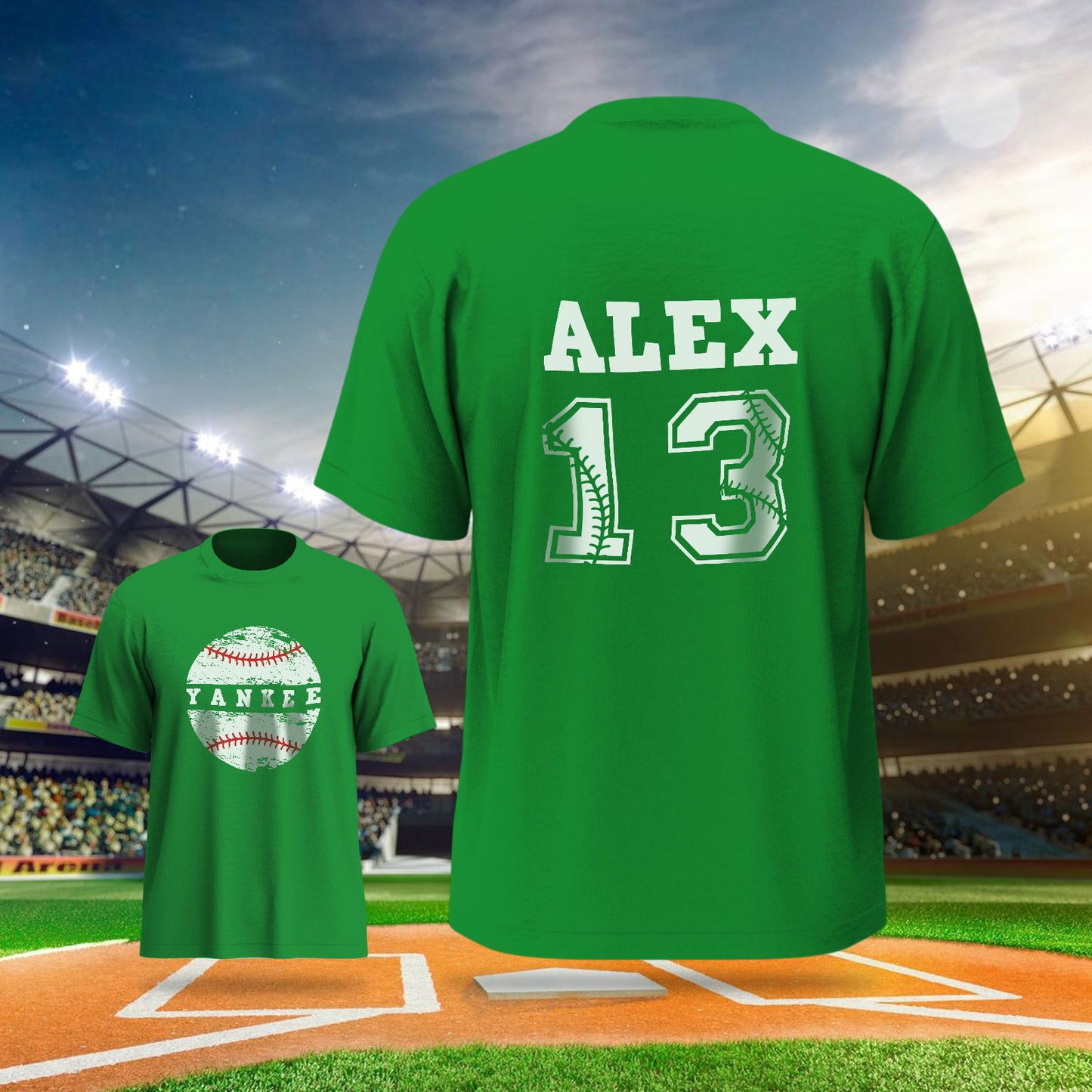 Personalized Baseball Name & Number Sports T-Shirt Back to School Gifts - DigiVirt