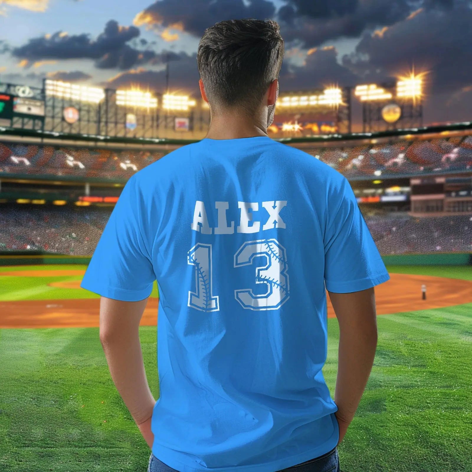 Personalized Baseball Name & Number Sports T-Shirt Back to School Gifts - DigiVirt