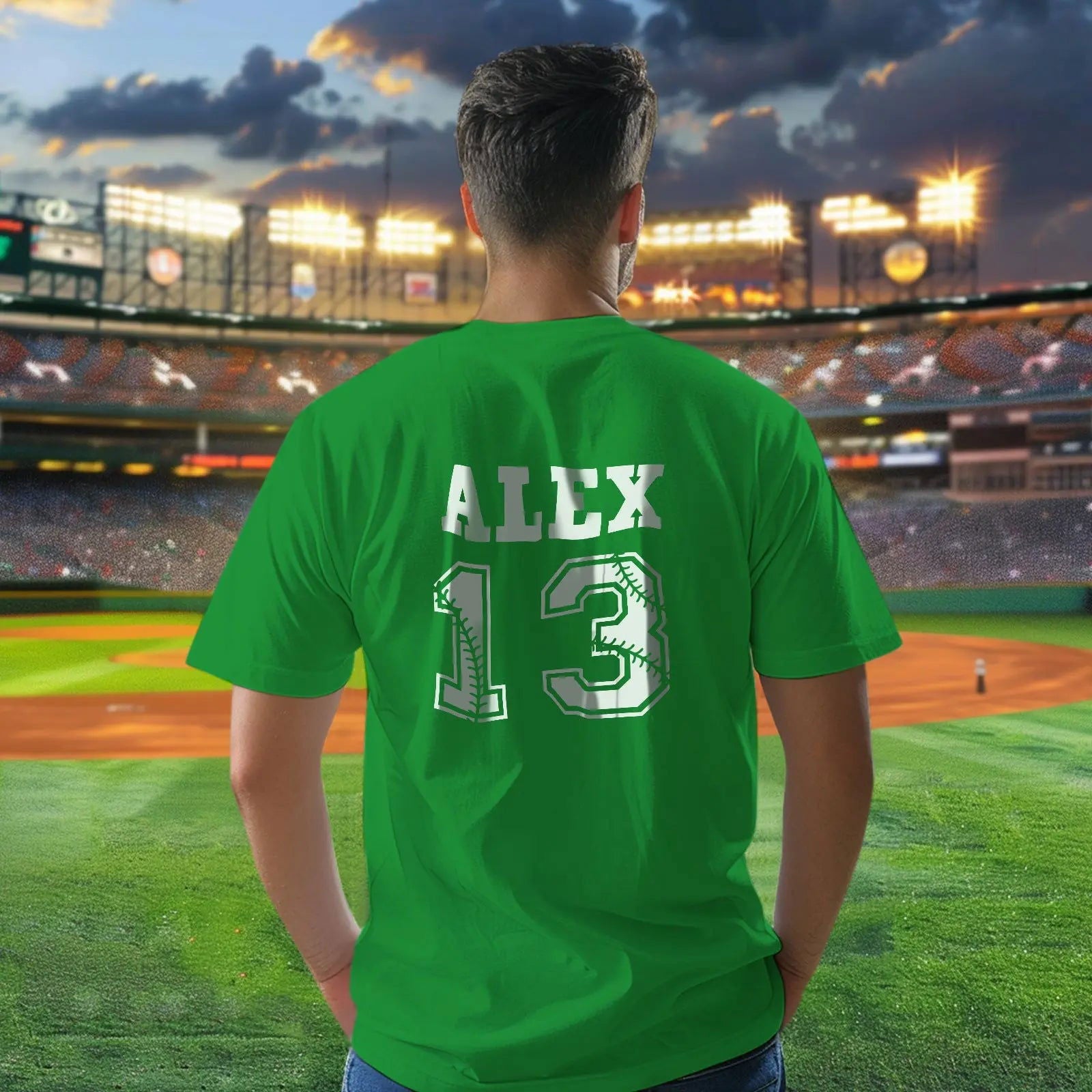 Personalized Baseball Name & Number Sports T-Shirt Back to School Gifts - DigiVirt