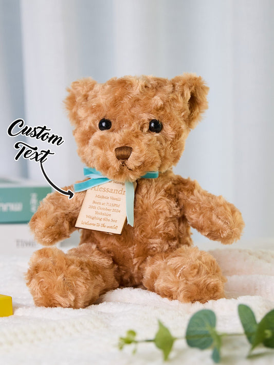 Personalized Bear Plush Birth Stats Stuffed Animal Birth Announcement Gifts - DigiVirt