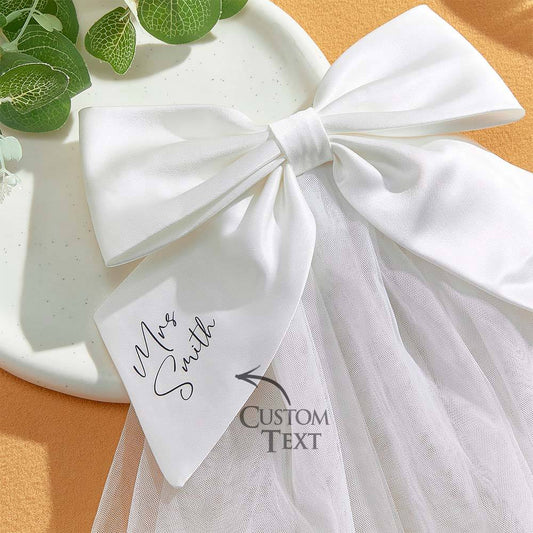 Personalized Bridal Veil Bow Clip Gift for Bride - DigiVirt