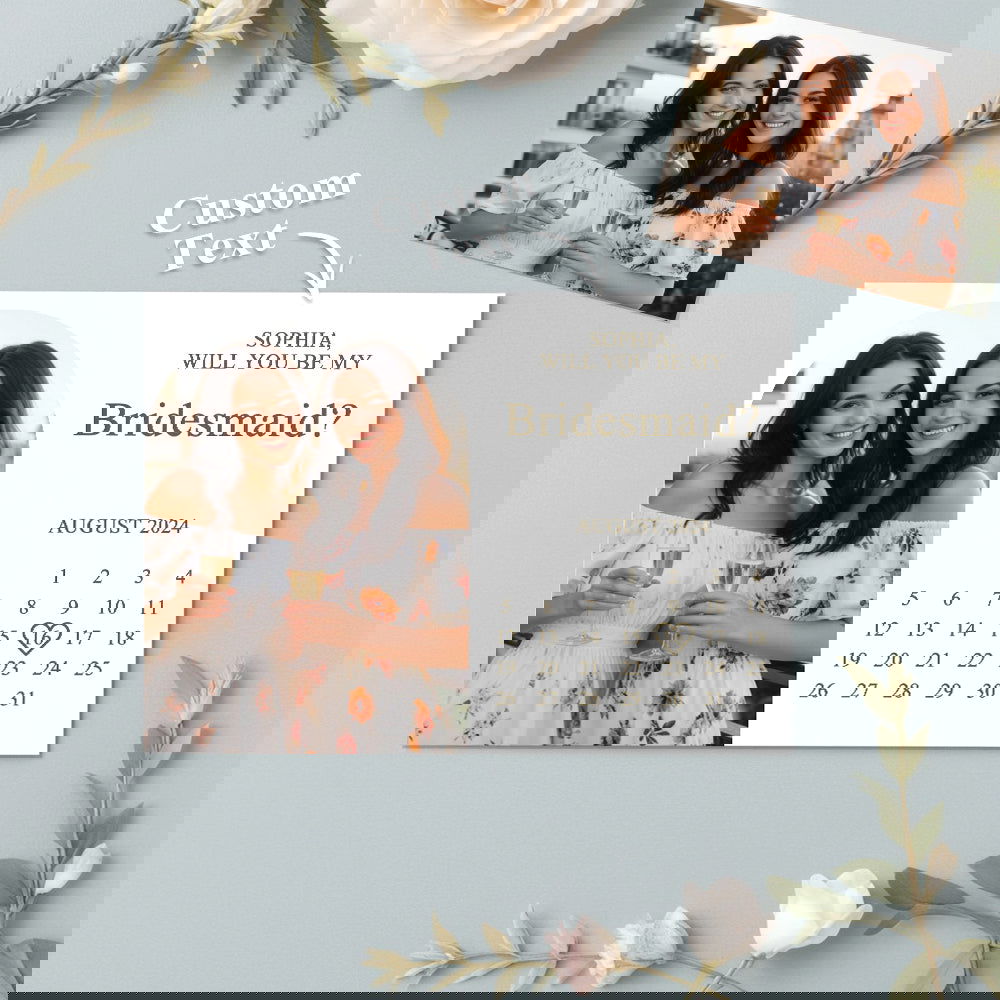 Personalized Bridesmaid Proposal Card Will You Be My Bridesmaid Wedding Date Card - DigiVirt