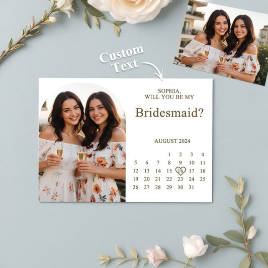 Personalized Bridesmaid Proposal Card Will You Be My Bridesmaid Wedding Date Card - DigiVirt
