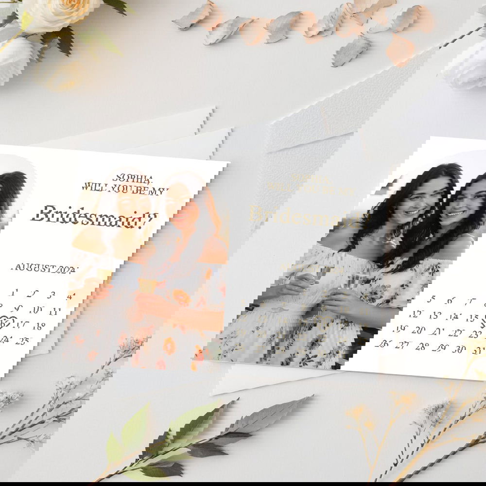Personalized Bridesmaid Proposal Card Will You Be My Bridesmaid Wedding Date Card - DigiVirt