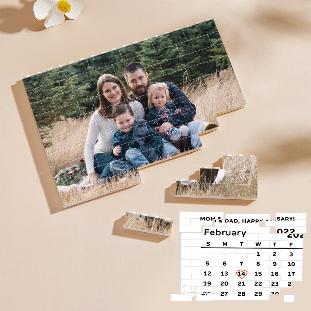 Personalized Building Brick Custom Photo & Date Block Gift for Family - DigiVirt
