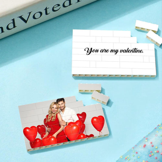 Personalized Building Brick Custom Photo & Text Block Square Shape Gift for Couples - DigiVirt