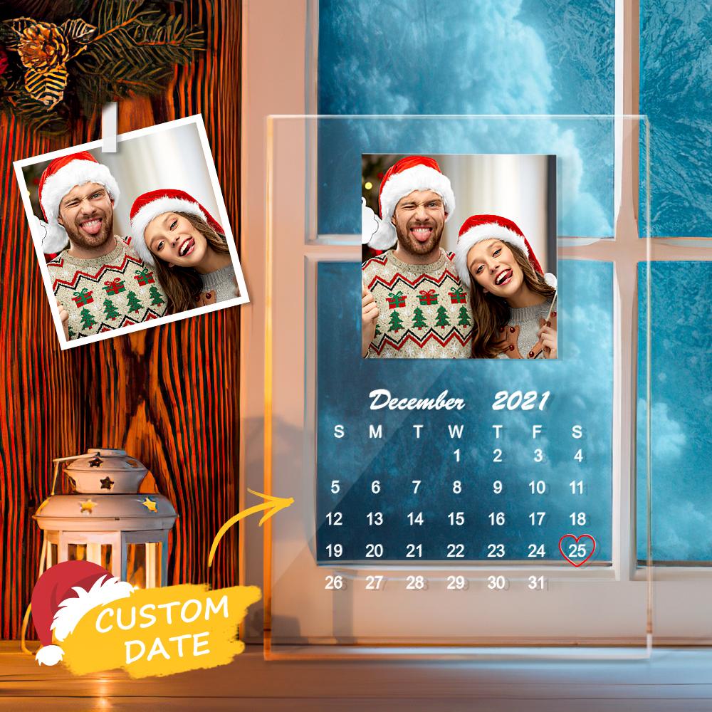 Personalized Calendar Photo Plaque Acrylic Desk Decor Christmas Gifts - DigiVirt