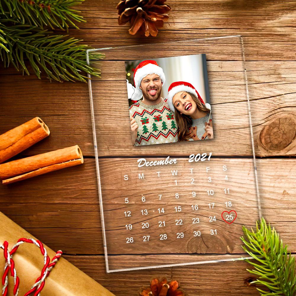Personalized Calendar Photo Plaque Acrylic Desk Decor Christmas Gifts - DigiVirt