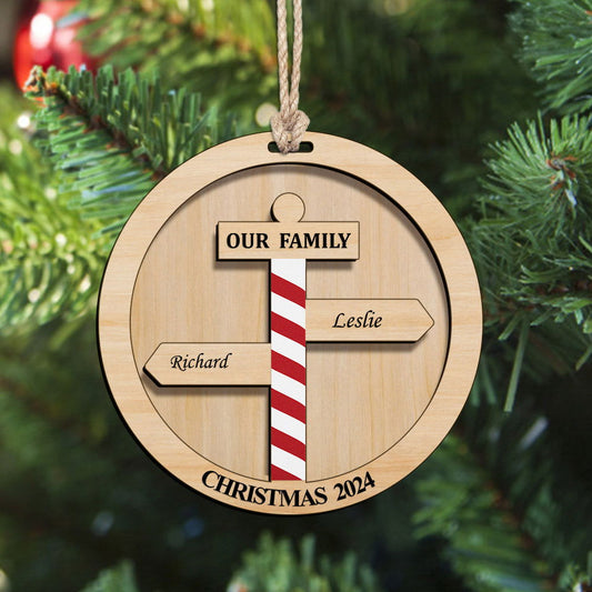 Personalized Christmas Family Ornament Custom Family Member Names Gift for Christmas - DigiVirt