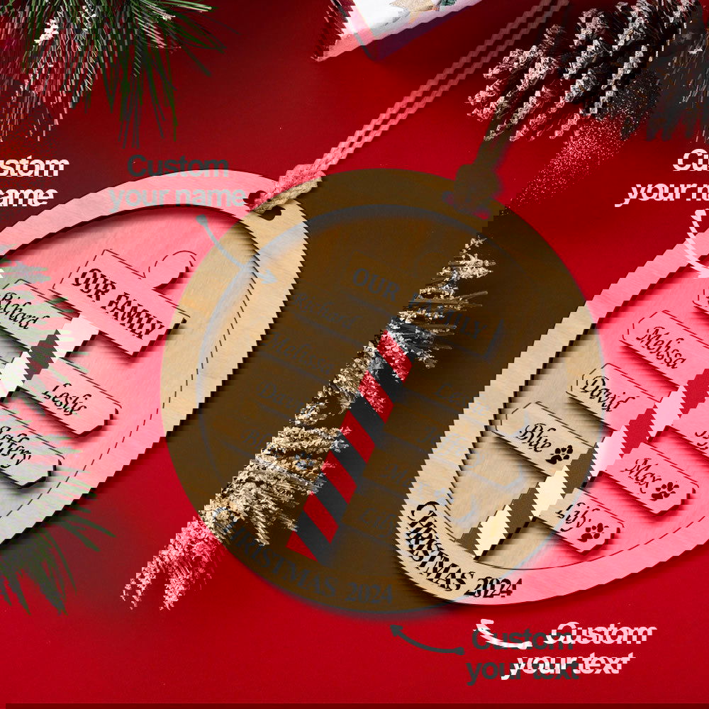Personalized Christmas Family Ornament Custom Family Member Names Gift for Christmas - DigiVirt