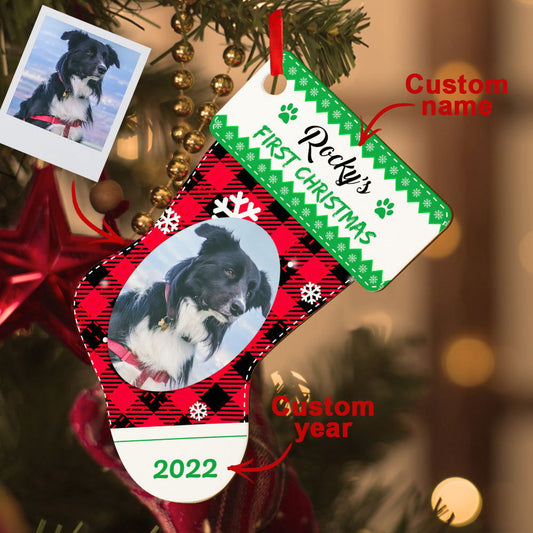 Personalized Christmas Stocking Wooden Ornament Wooden Plaque Christmas Gifts - DigiVirt