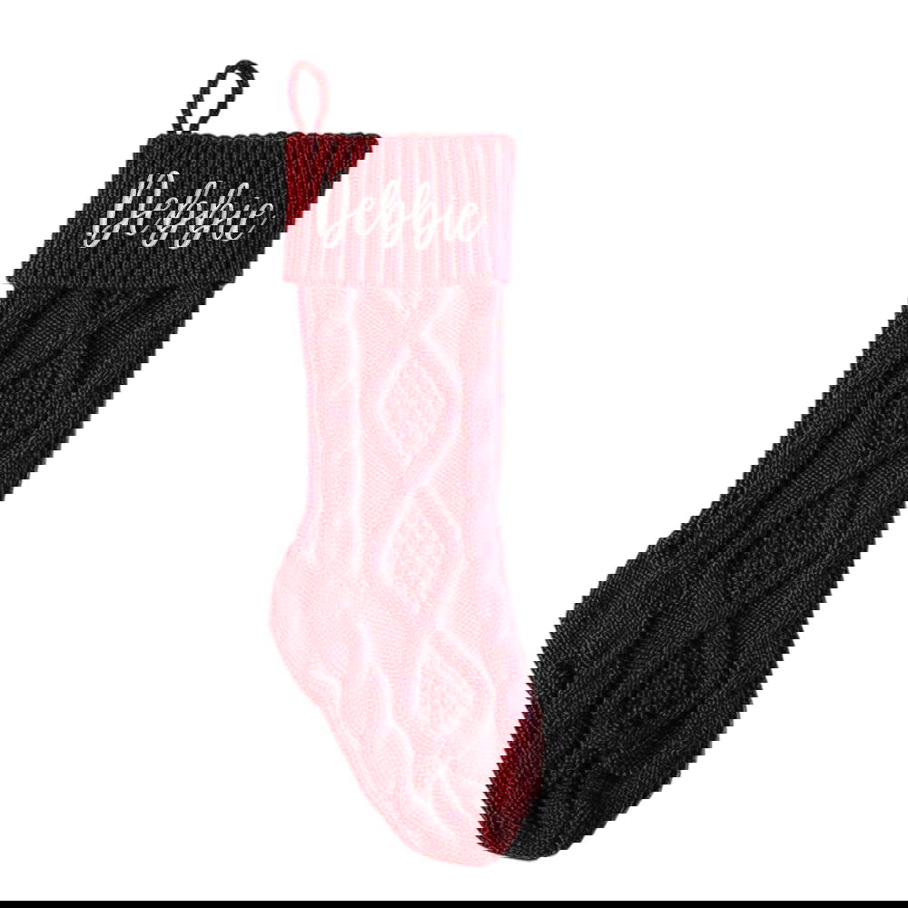 Personalized Christmas Stocking with Name Knitted Xmas Stockings Decoration - DigiVirt