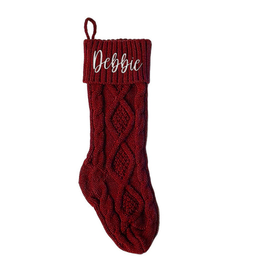 Personalized Christmas Stocking with Name Knitted Xmas Stockings Decoration - DigiVirt