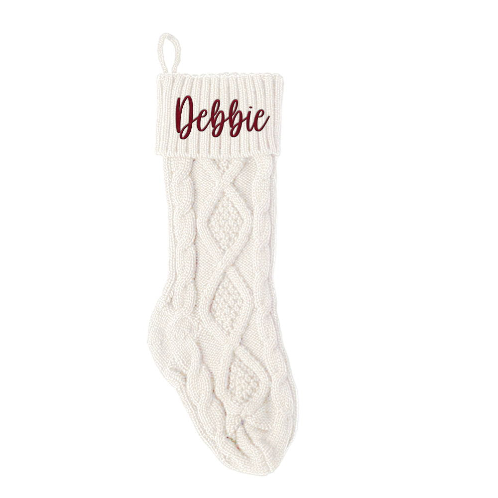 Personalized Christmas Stocking with Name Knitted Xmas Stockings Decoration - DigiVirt