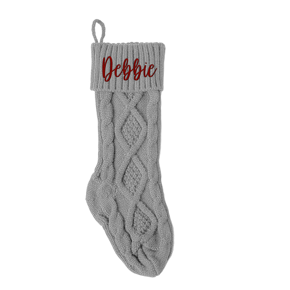 Personalized Christmas Stocking with Name Knitted Xmas Stockings Decoration - DigiVirt