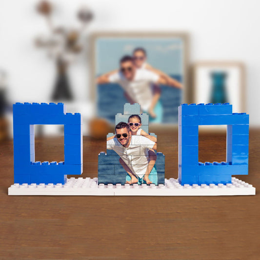 Personalized DAD and PAPA Photo Building Brick Puzzles Photo Block Father's Day Gifts - DigiVirt