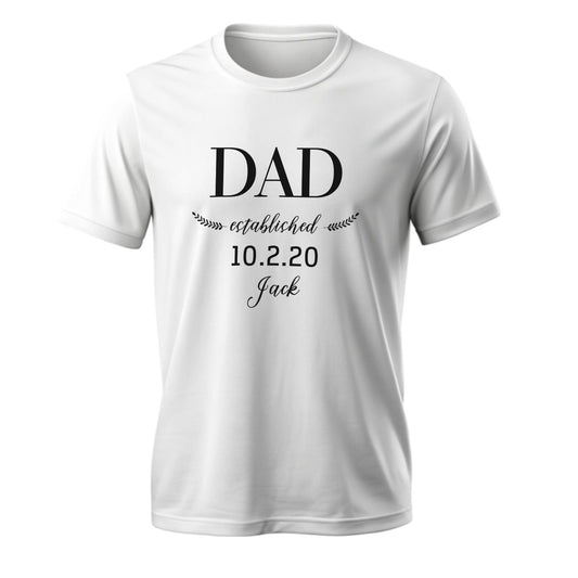 Personalized Daddy Established T-Shirt Father's Day Birthday Gift for Dad Grandpa - DigiVirt
