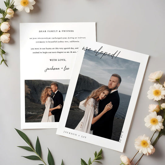 Personalized Elopement Announcement Wedding Announcement Elopement After Party Invitation Card - DigiVirt